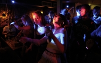 People are seen at a nightclub in Canterbury