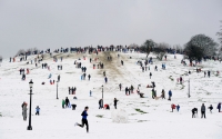 People in the snow in Primrose Hill, 2011