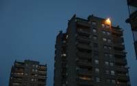 High rise flats are seen in Thamsmead,