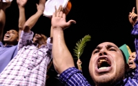 Gaddafi supporters gather