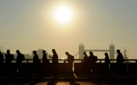 Workers cross London Bridge, 2013