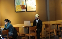 St Paul's protestor has a coffee, 2012