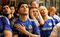 Chelsea fans watch the Champions League final onTV, 2012