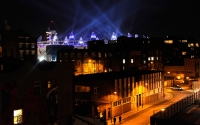 The Olympic stadium lights are tested, 2012