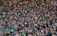 Crowds gather at the Olympics