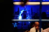 A competitor walks to the ring