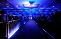 A competitor walks to the ring